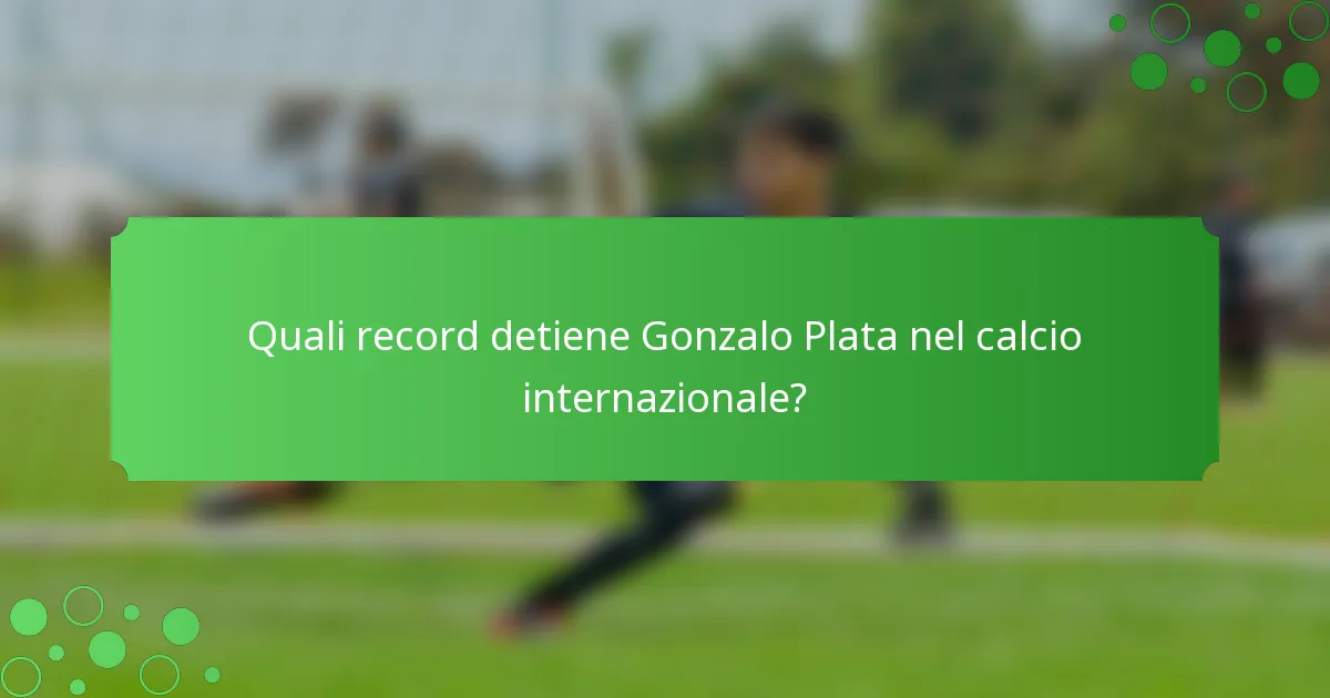 Quali record detiene Gonzalo Plata nel calcio internazionale?
