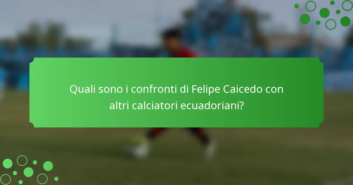 Quali sono i confronti di Felipe Caicedo con altri calciatori ecuadoriani?