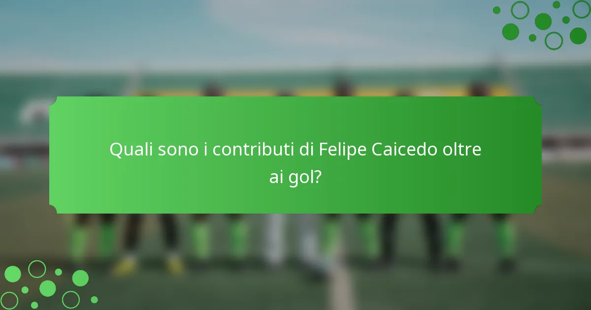 Quali sono i contributi di Felipe Caicedo oltre ai gol?