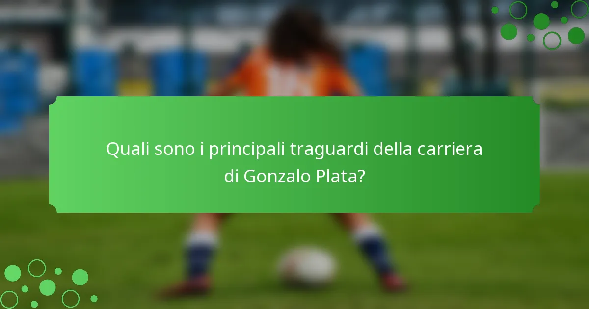 Quali sono i principali traguardi della carriera di Gonzalo Plata?