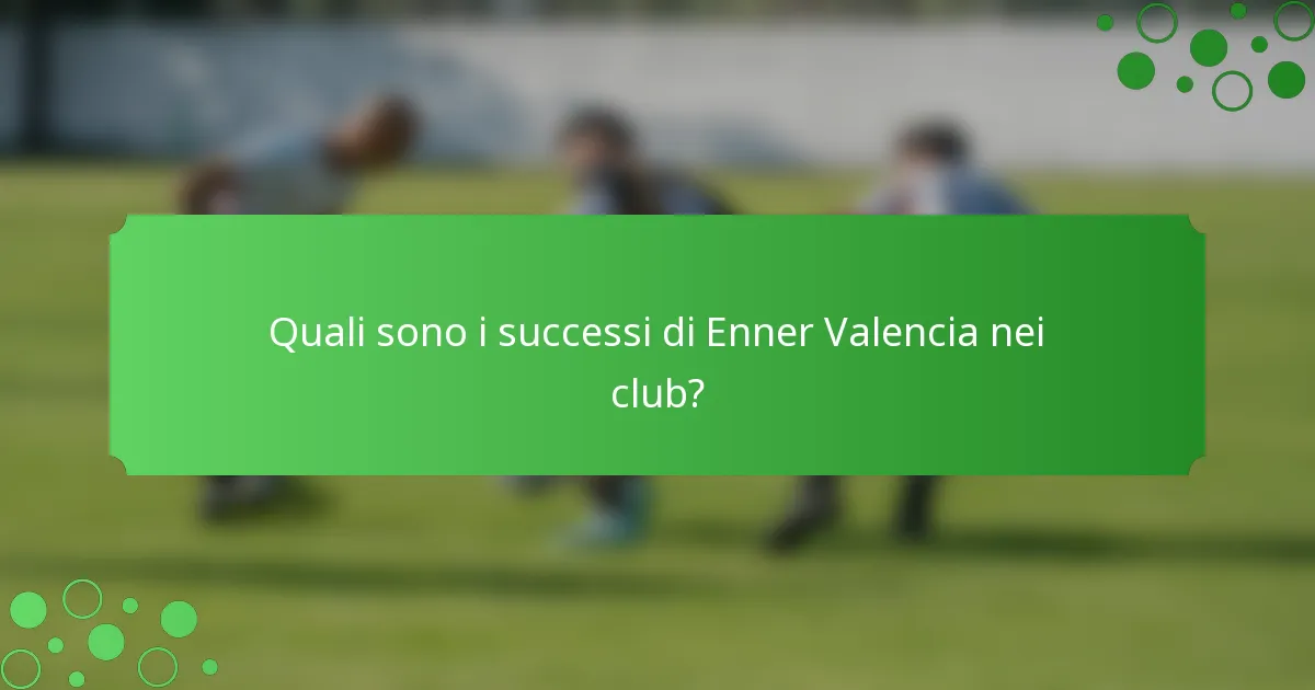 Quali sono i successi di Enner Valencia nei club?