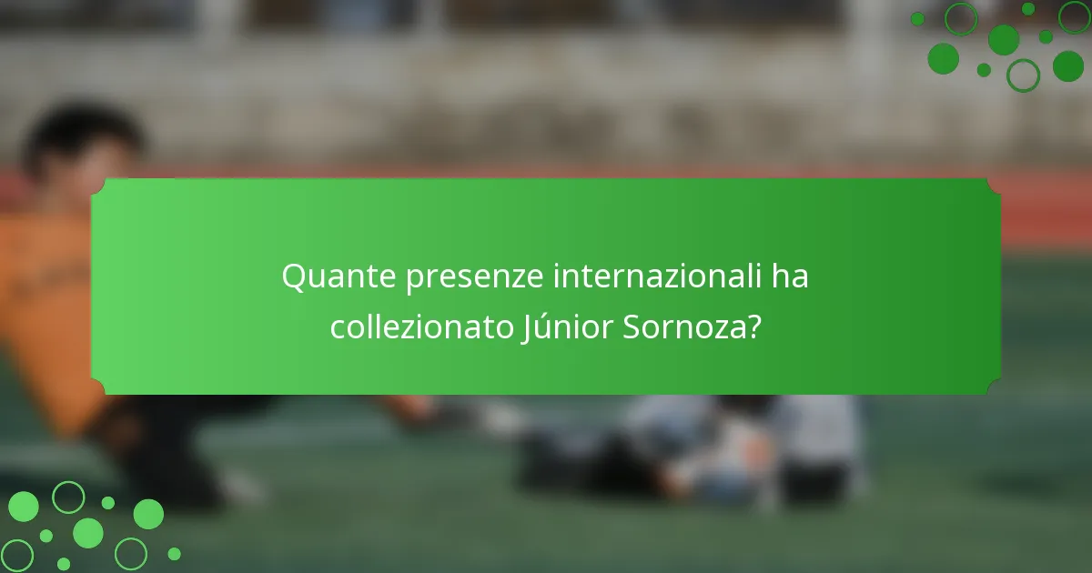 Quante presenze internazionali ha collezionato Júnior Sornoza?
