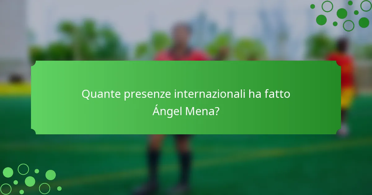 Quante presenze internazionali ha fatto Ángel Mena?