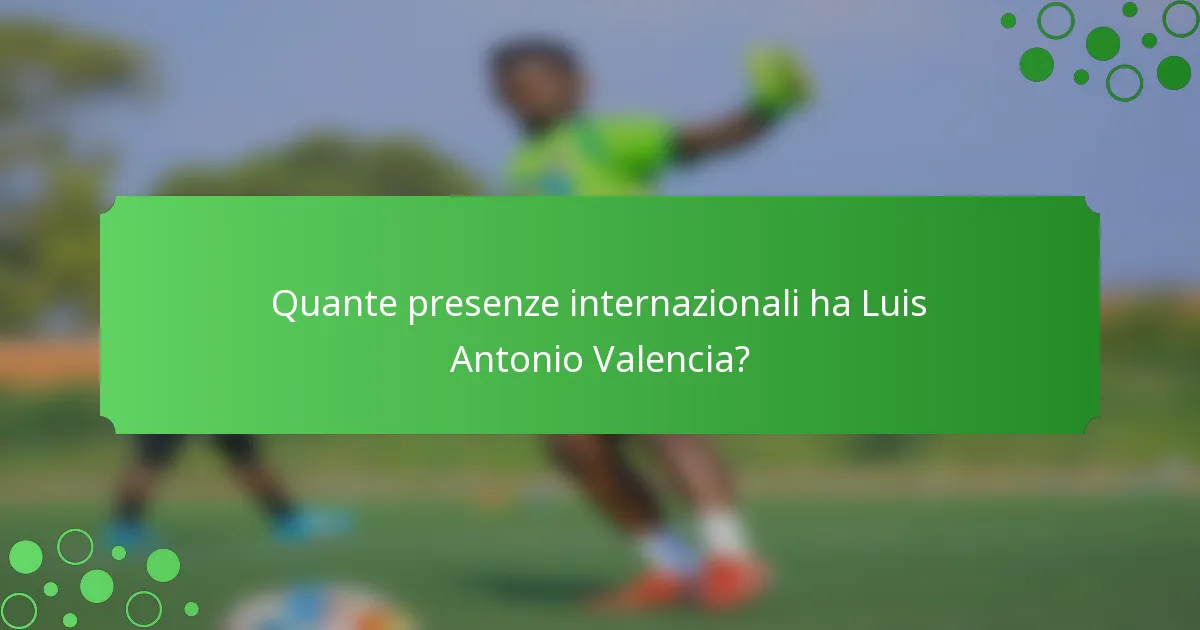 Quante presenze internazionali ha Luis Antonio Valencia?